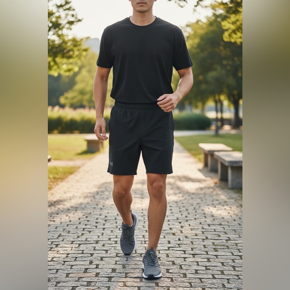 Under Armour HeatGear Athletic Running Shorts Black LG‎ Lightweight Performance